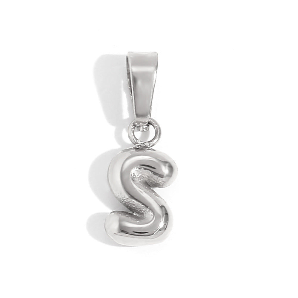 Wholesale Stainless Steel Gold Mini Bubble Letter Pendant